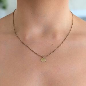 Gold Disc Pendant Necklace - Minimal Women's Jewelry
